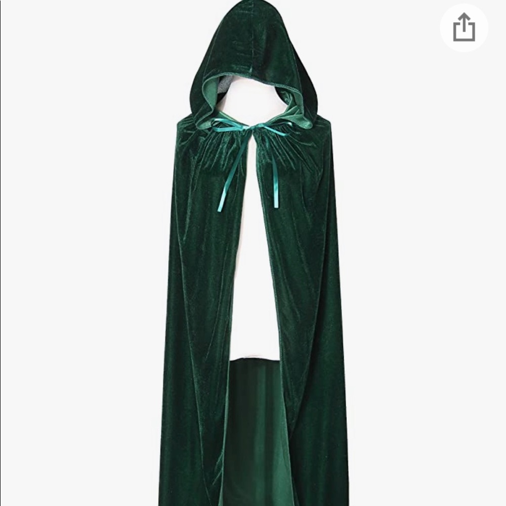 Green velvet Disney cloak / cape